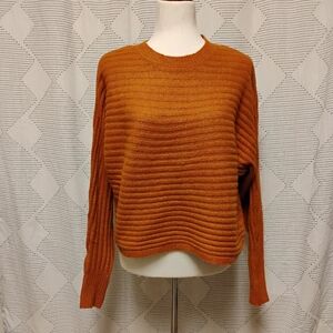 Pink Rose Burnt Orange Ribbed Sweater Women's Size Small Scandi Minimal